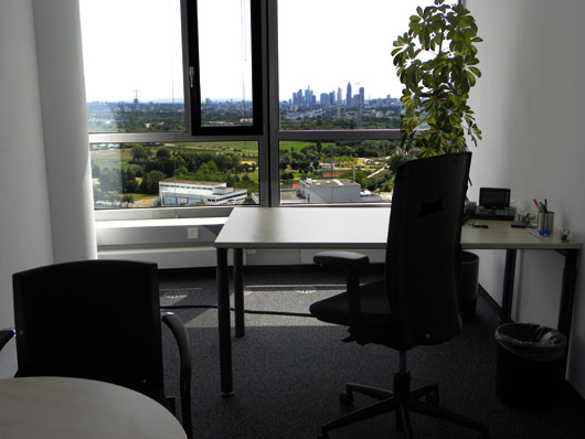 Premium Business Center Eschborn Skyline View Out of a Single Office